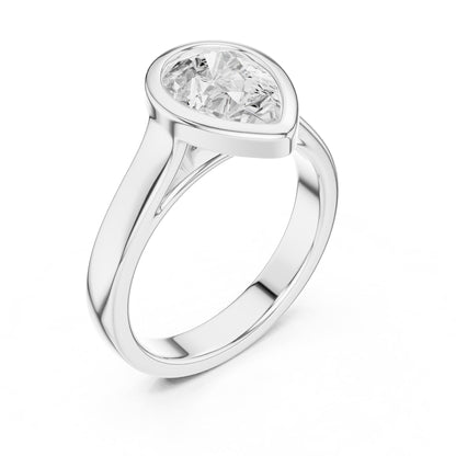 Pear Solitaire Lab Grown Diamond Engagement Ring