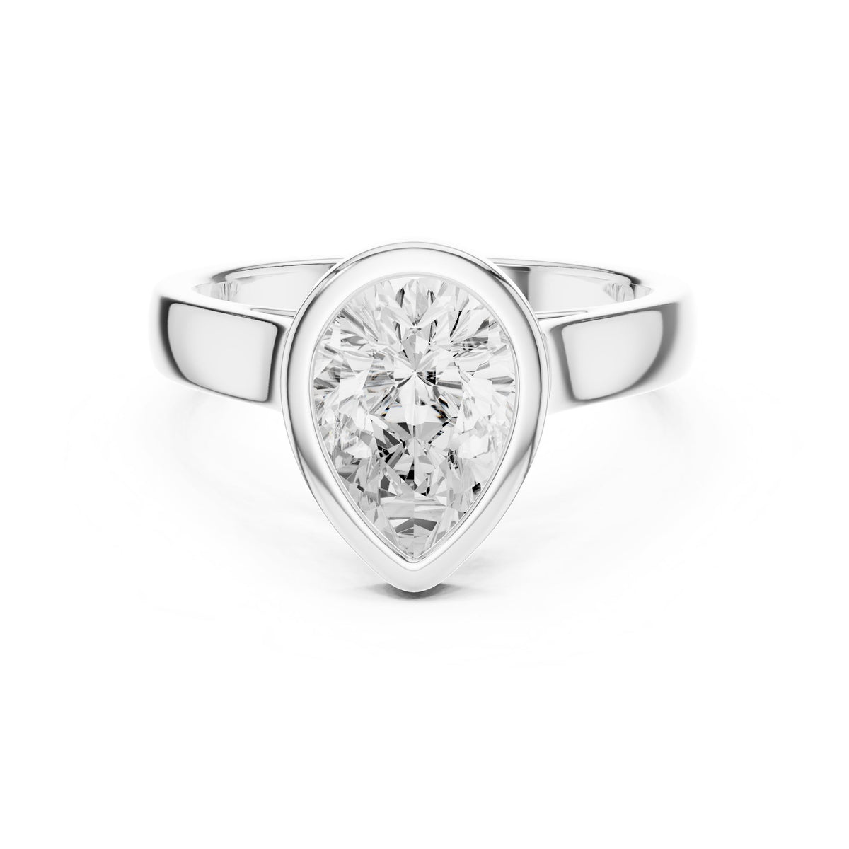 Pear Solitaire Lab Grown Diamond Engagement Ring