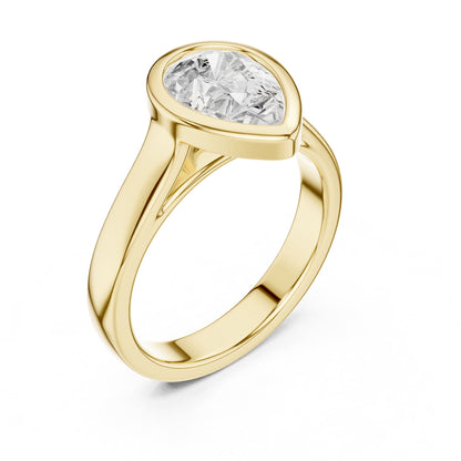 Pear Solitaire Lab Grown Diamond Engagement Ring