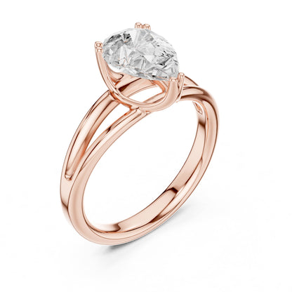 Pear Solitaire Lab Grown Diamond Engagement Ring