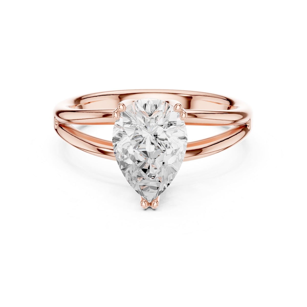 Pear Solitaire Lab Grown Diamond Engagement Ring