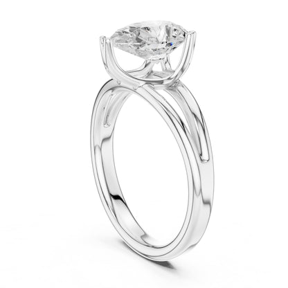 Pear Solitaire Lab Grown Diamond Engagement Ring