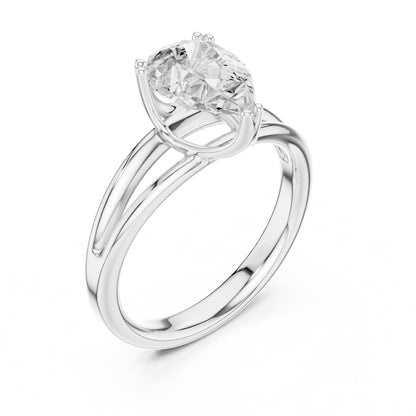 Pear Solitaire Lab Grown Diamond Engagement Ring