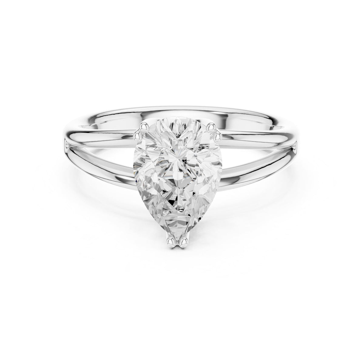 Pear Solitaire Lab Grown Diamond Engagement Ring