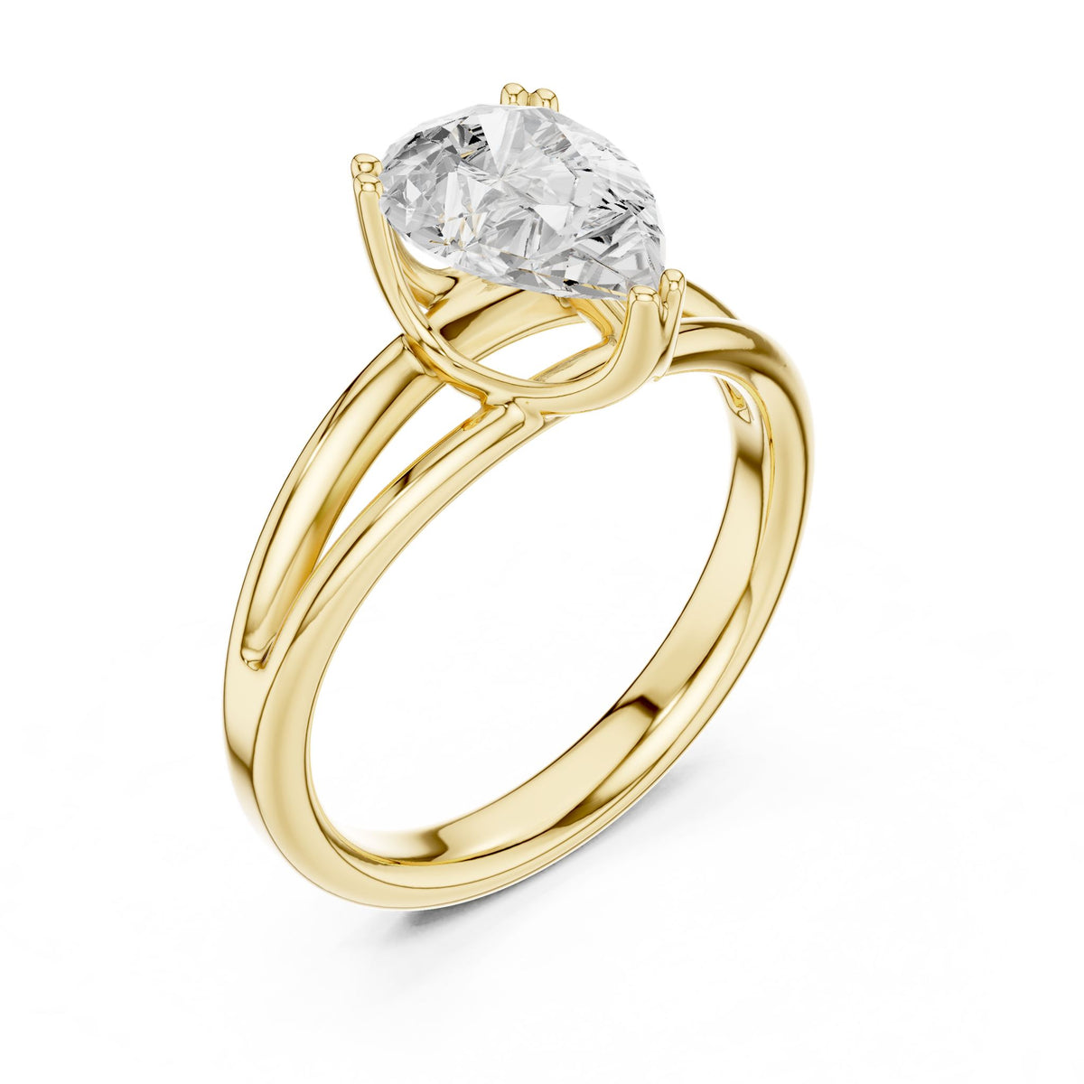 Pear Solitaire Lab Grown Diamond Engagement Ring