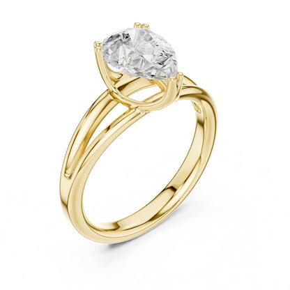 Pear Solitaire Lab Grown Diamond Engagement Ring
