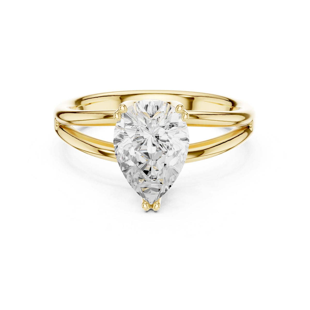 Pear Solitaire Lab Grown Diamond Engagement Ring