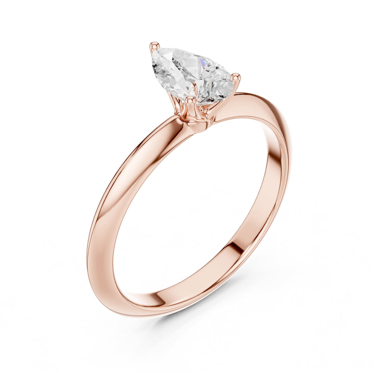 Pear Solitaire Lab Grown Diamond Engagement Ring