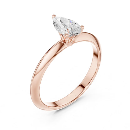 Pear Solitaire Lab Grown Diamond Engagement Ring