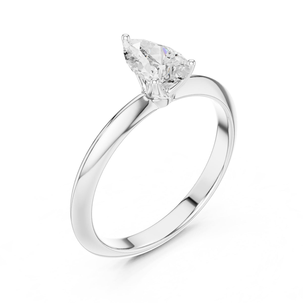 Pear Solitaire Lab Grown Diamond Engagement Ring
