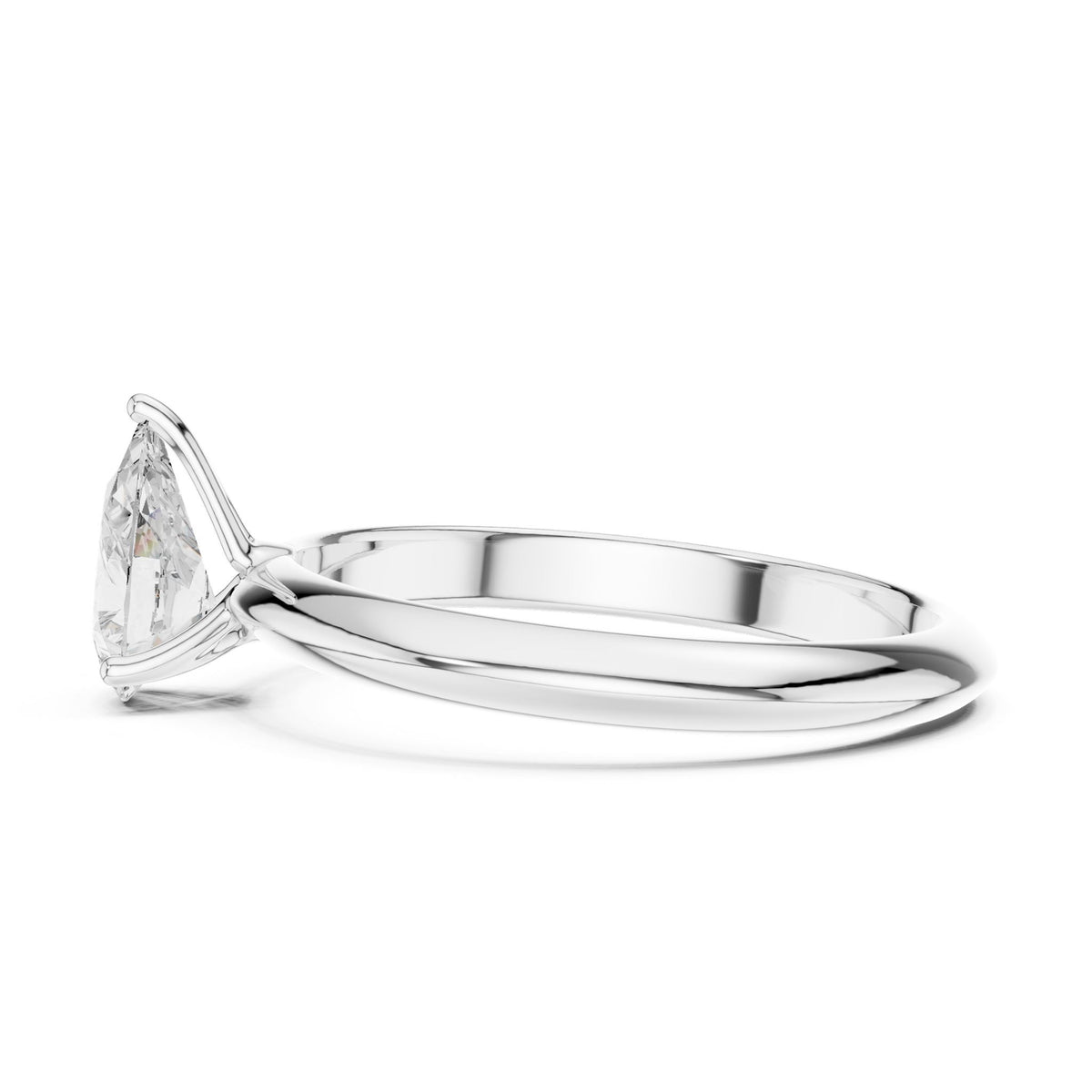 Pear Solitaire Lab Grown Diamond Engagement Ring