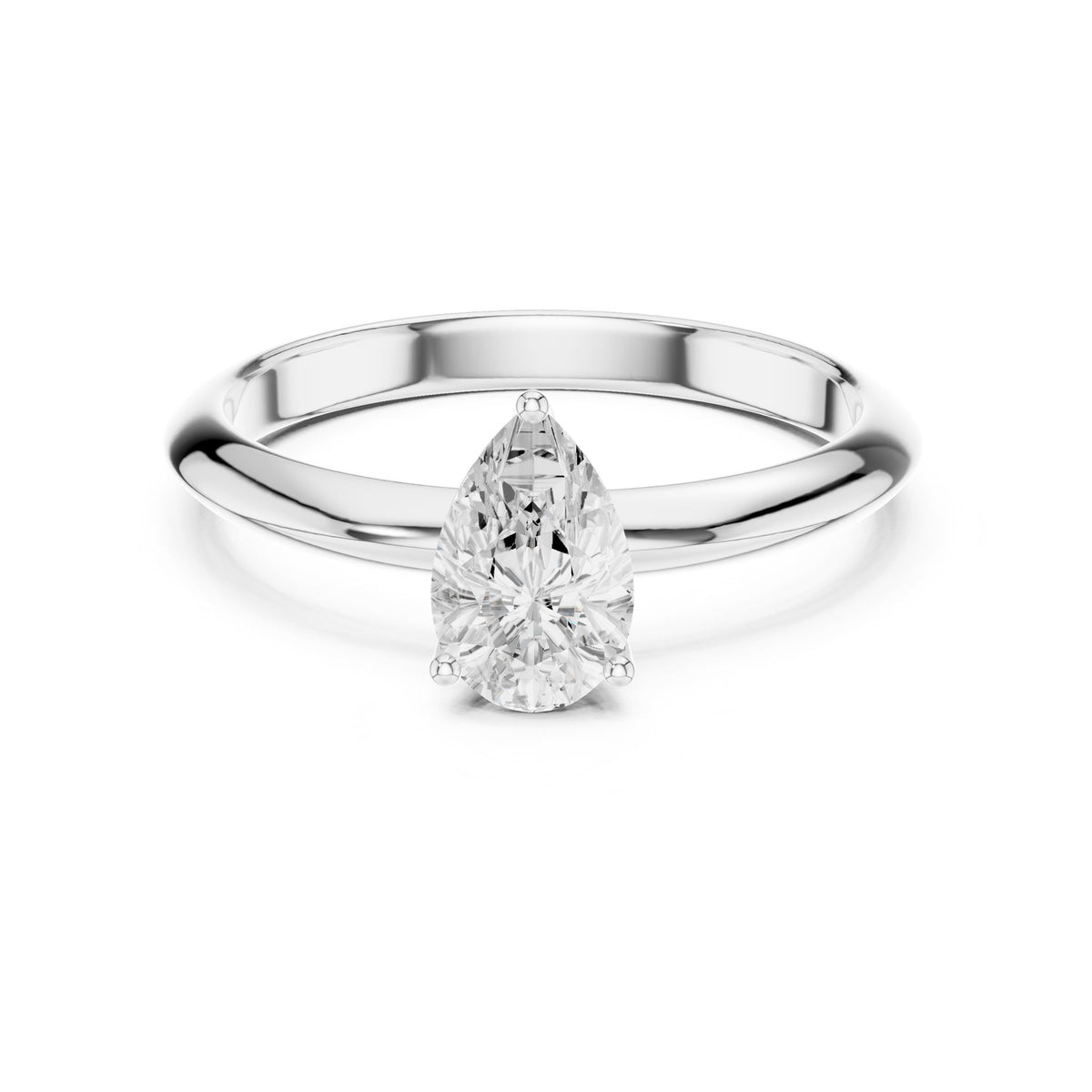 Pear Solitaire Lab Grown Diamond Engagement Ring