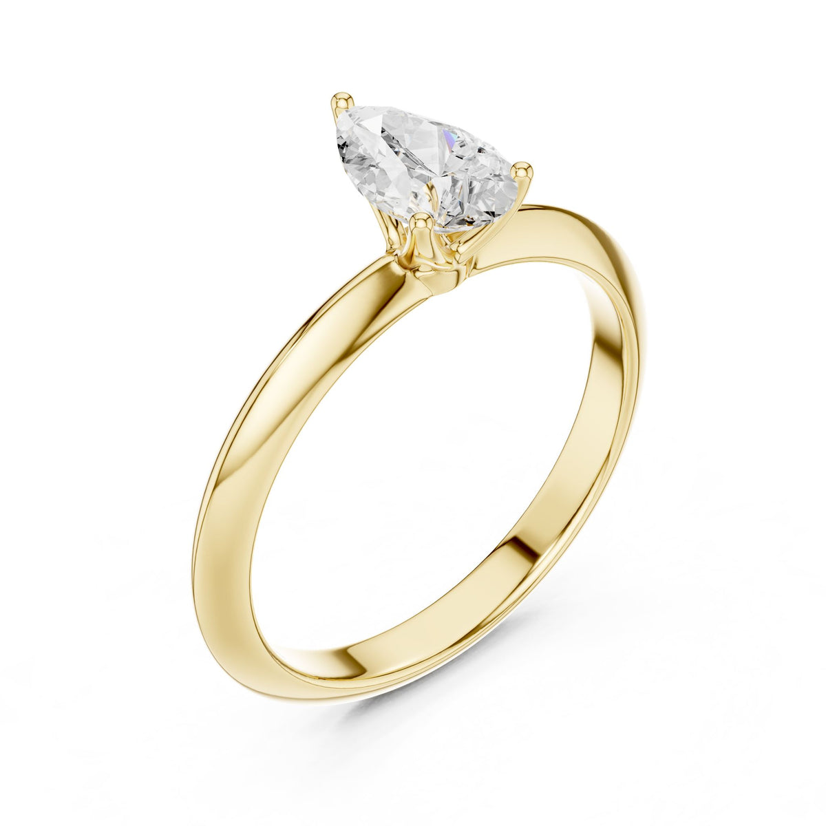 Pear Solitaire Lab Grown Diamond Engagement Ring