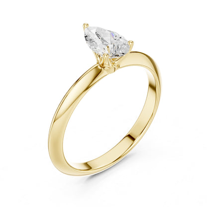 Pear Solitaire Lab Grown Diamond Engagement Ring