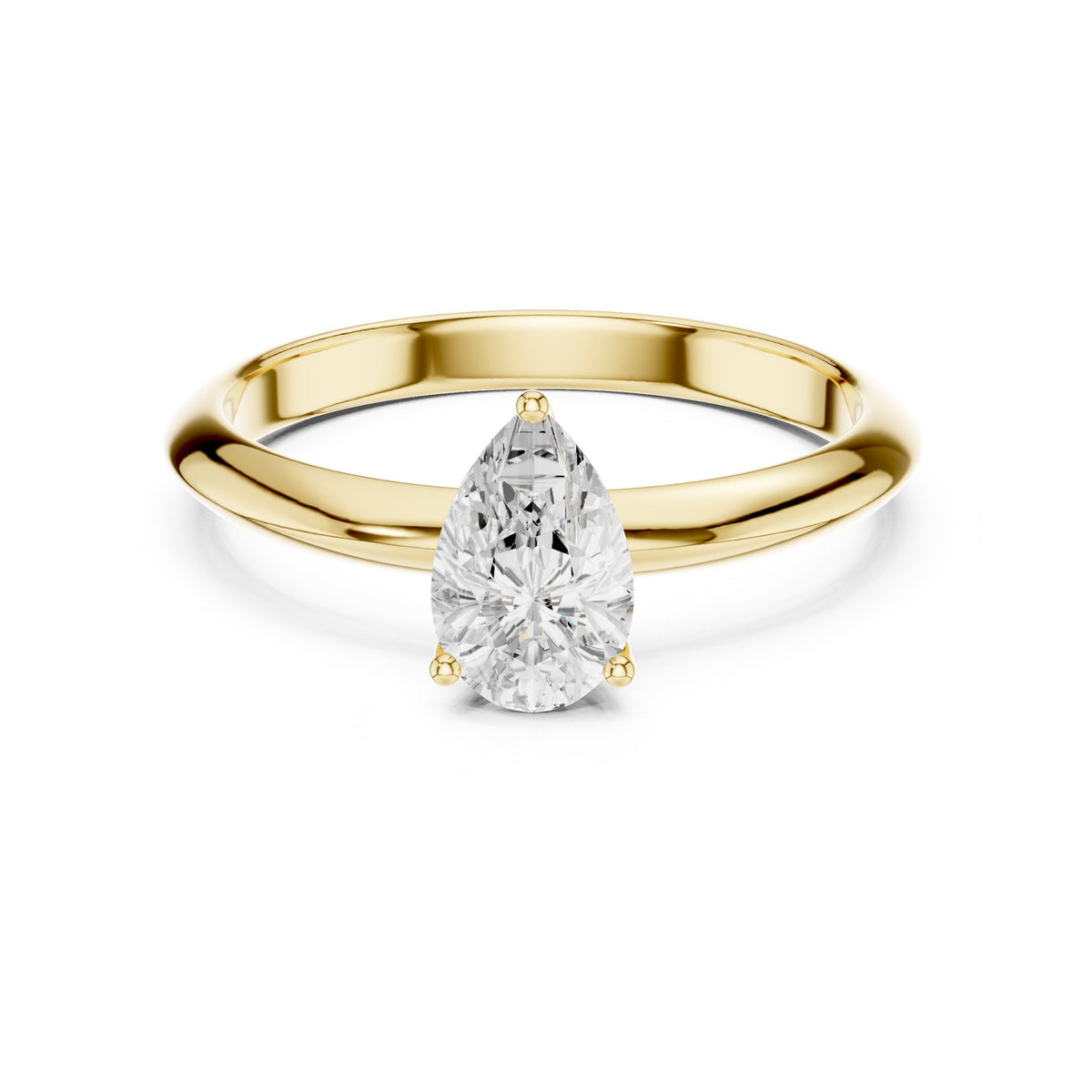 Pear Solitaire Lab Grown Diamond Engagement Ring