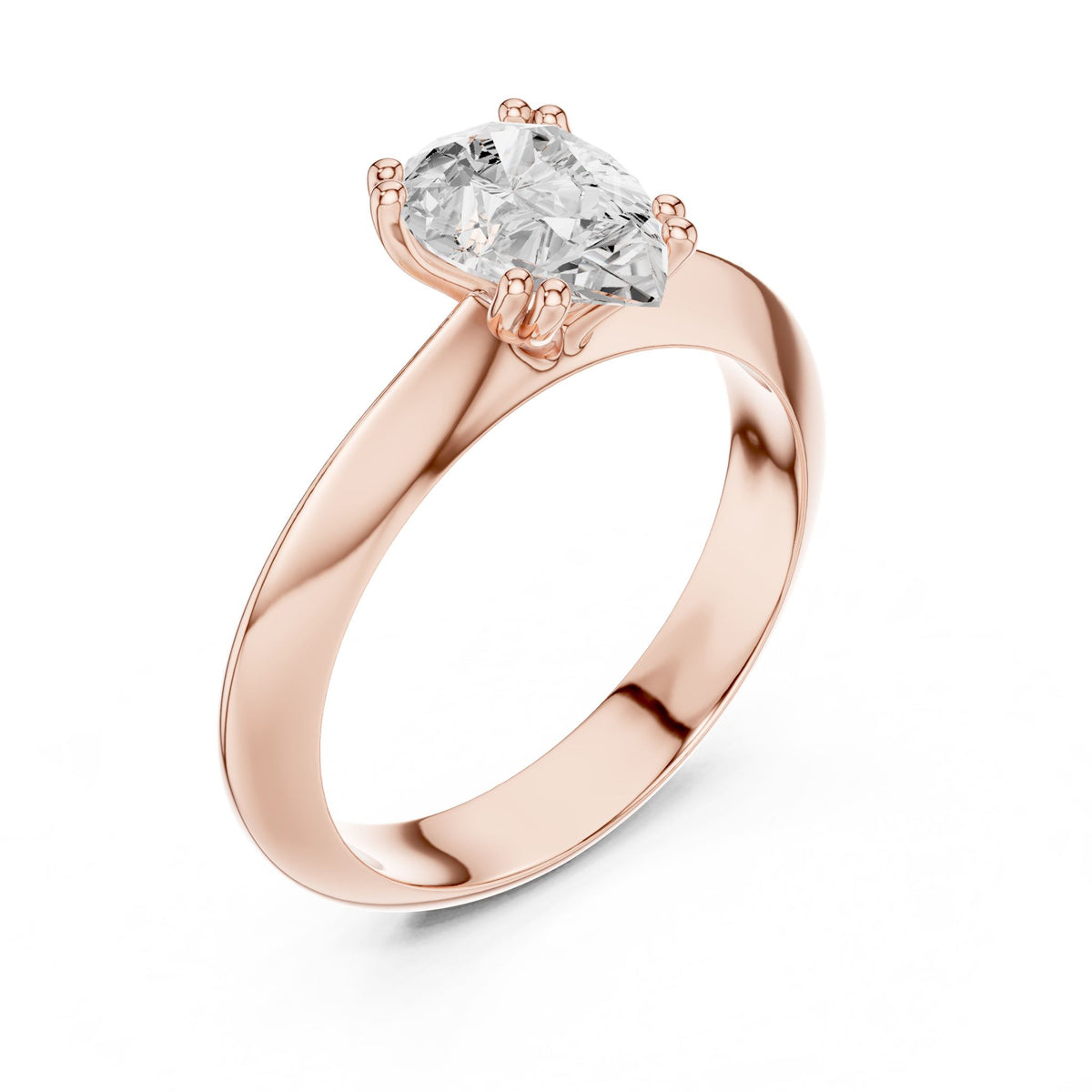 Pear Solitaire Lab Grown Diamond Engagement Ring