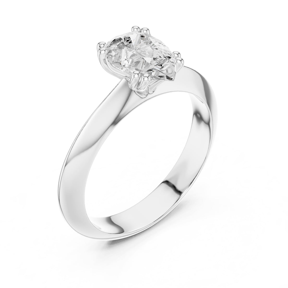 Pear Solitaire Lab Grown Diamond Engagement Ring