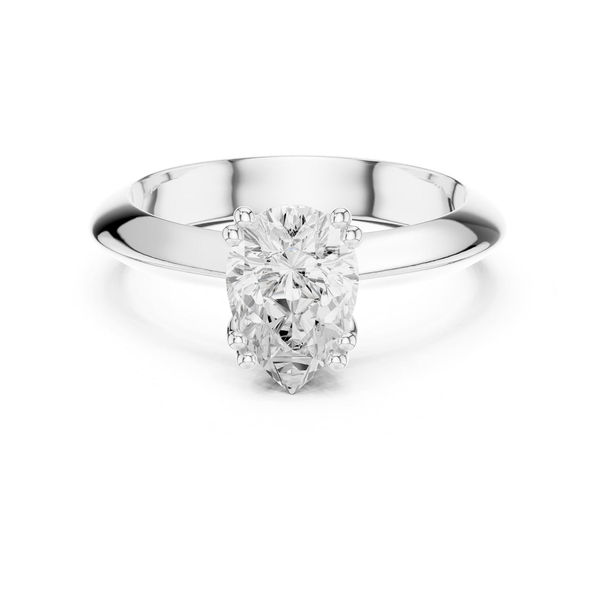 Pear Solitaire Lab Grown Diamond Engagement Ring