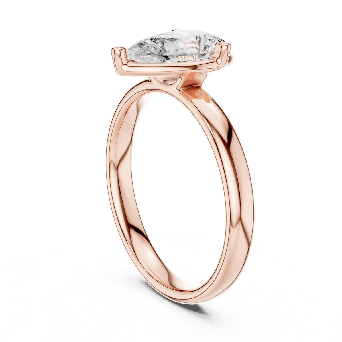 Pear Solitaire Lab Grown Diamond Engagement Ring