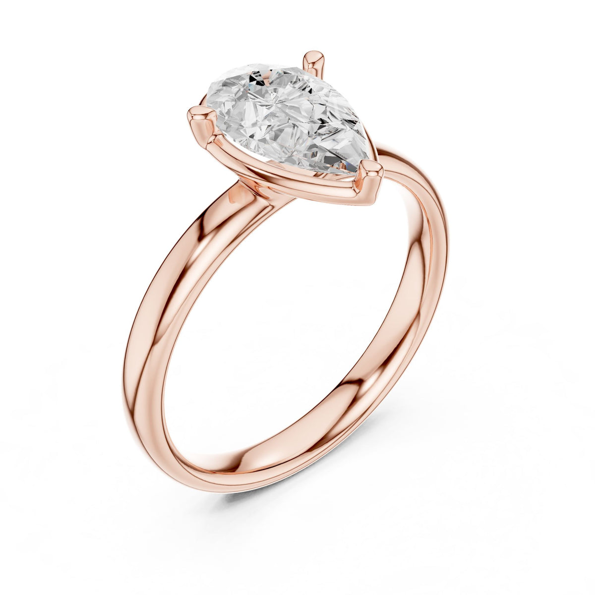 Pear Solitaire Lab Grown Diamond Engagement Ring