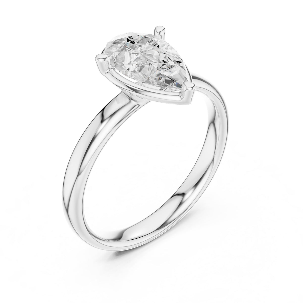 Pear Solitaire Lab Grown Diamond Engagement Ring