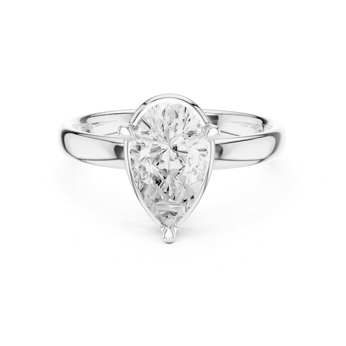 Pear Solitaire Lab Grown Diamond Engagement Ring