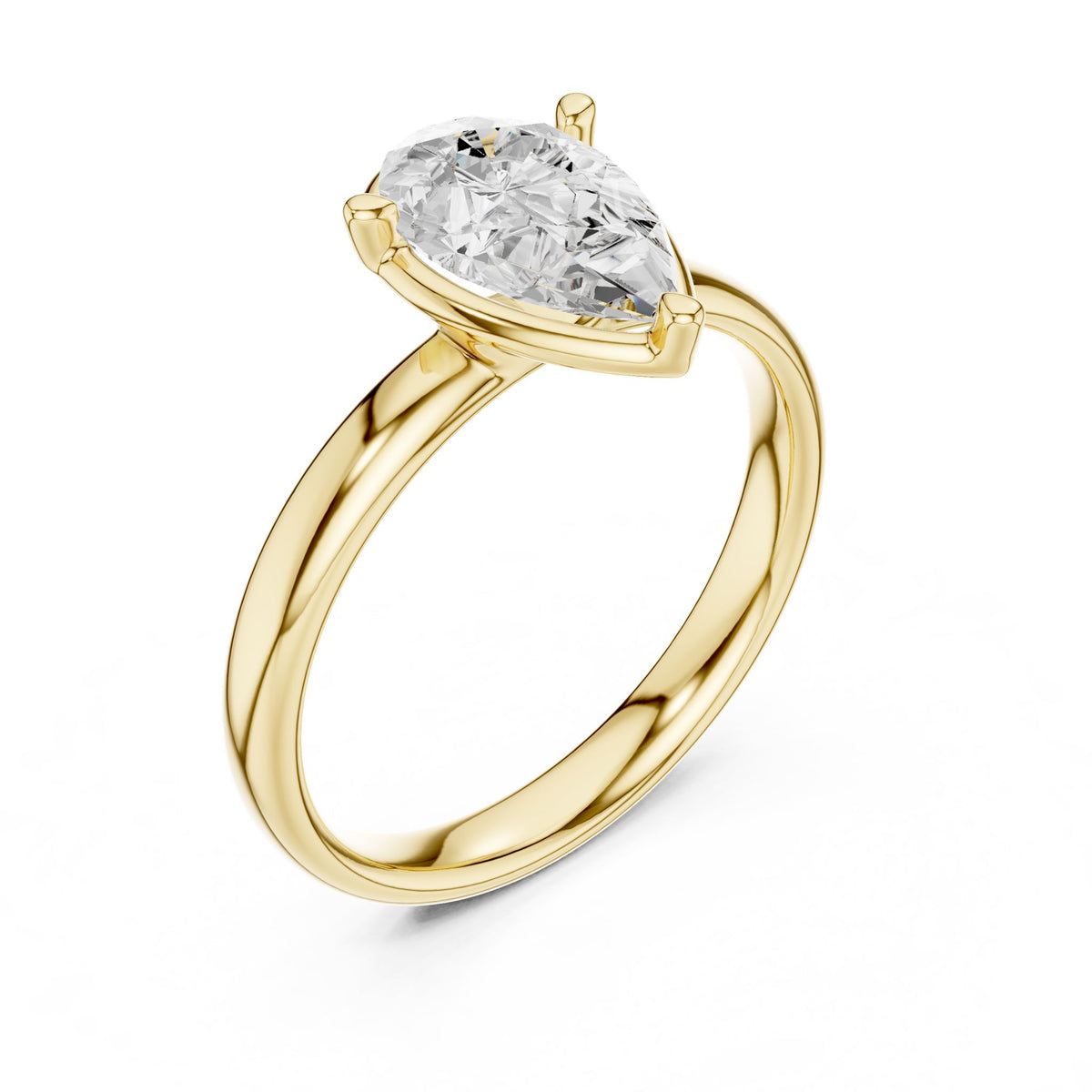 Pear Solitaire Lab Grown Diamond Engagement Ring