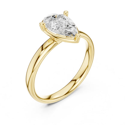Pear Solitaire Lab Grown Diamond Engagement Ring