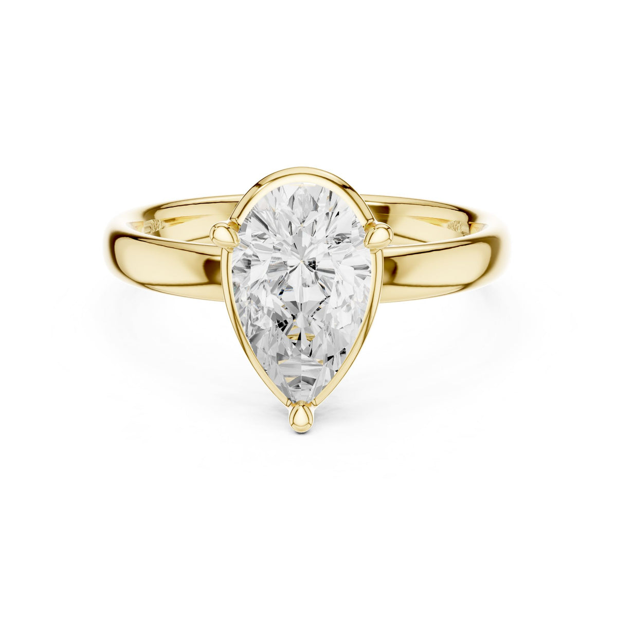 Pear Solitaire Lab Grown Diamond Engagement Ring