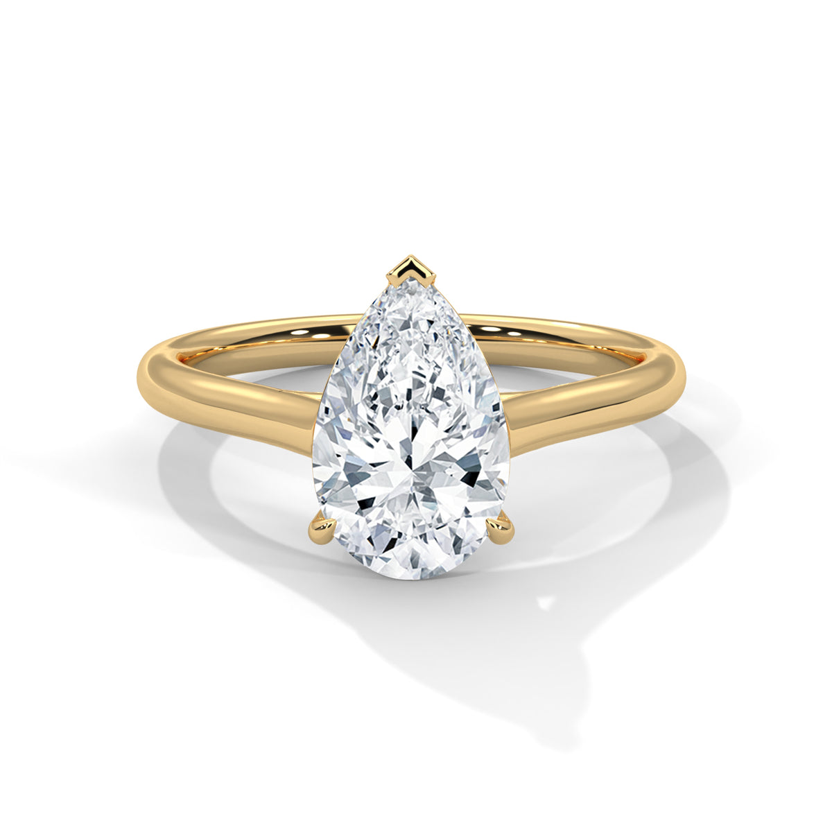 Pear Solitaire Lab Grown Diamond Engagement Ring