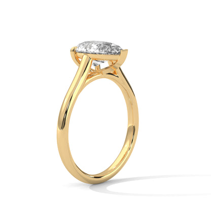 Pear Solitaire Lab Grown Diamond Engagement Ring