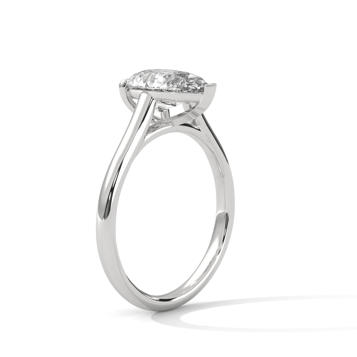 Pear Solitaire Lab Grown Diamond Engagement Ring