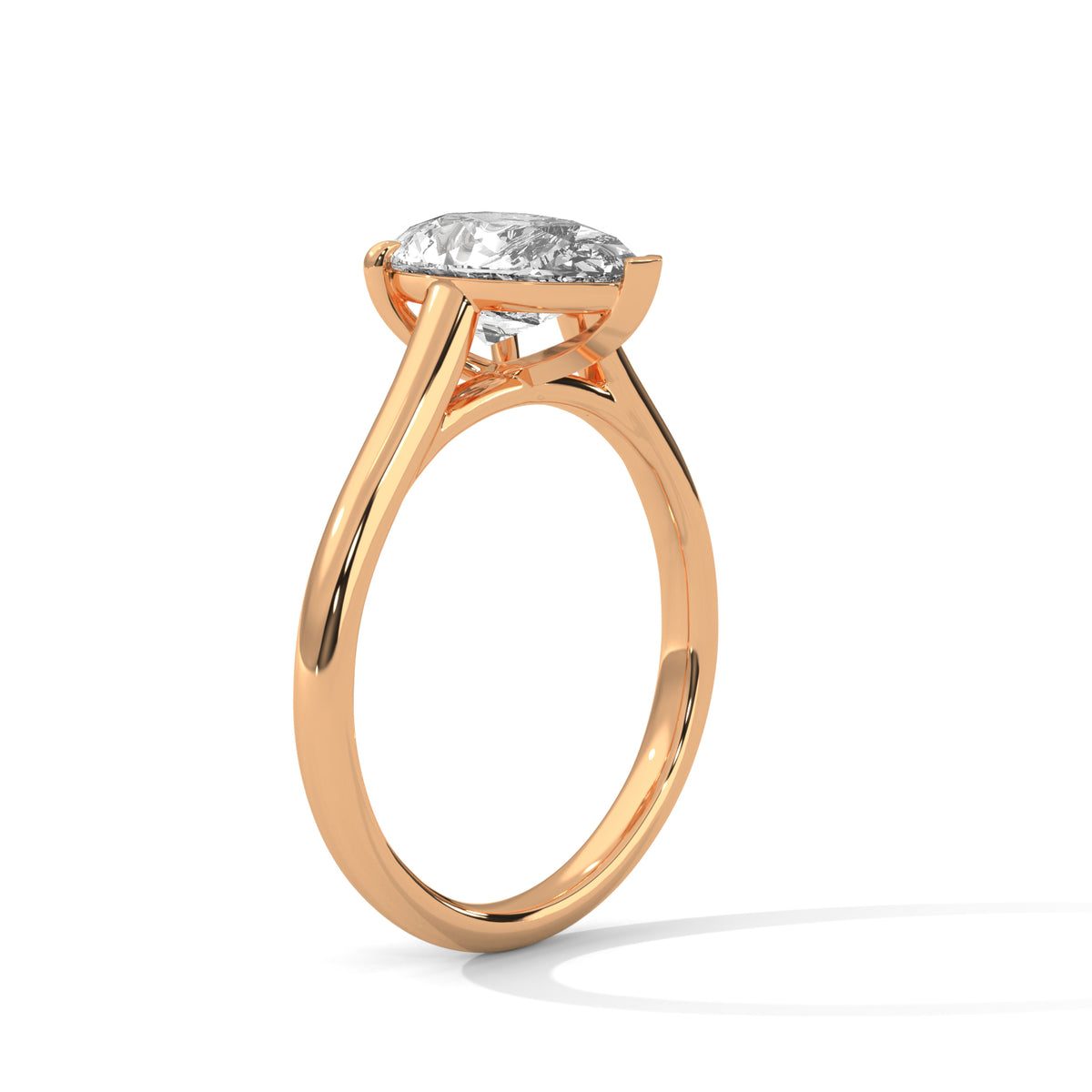 Pear Solitaire Lab Grown Diamond Engagement Ring