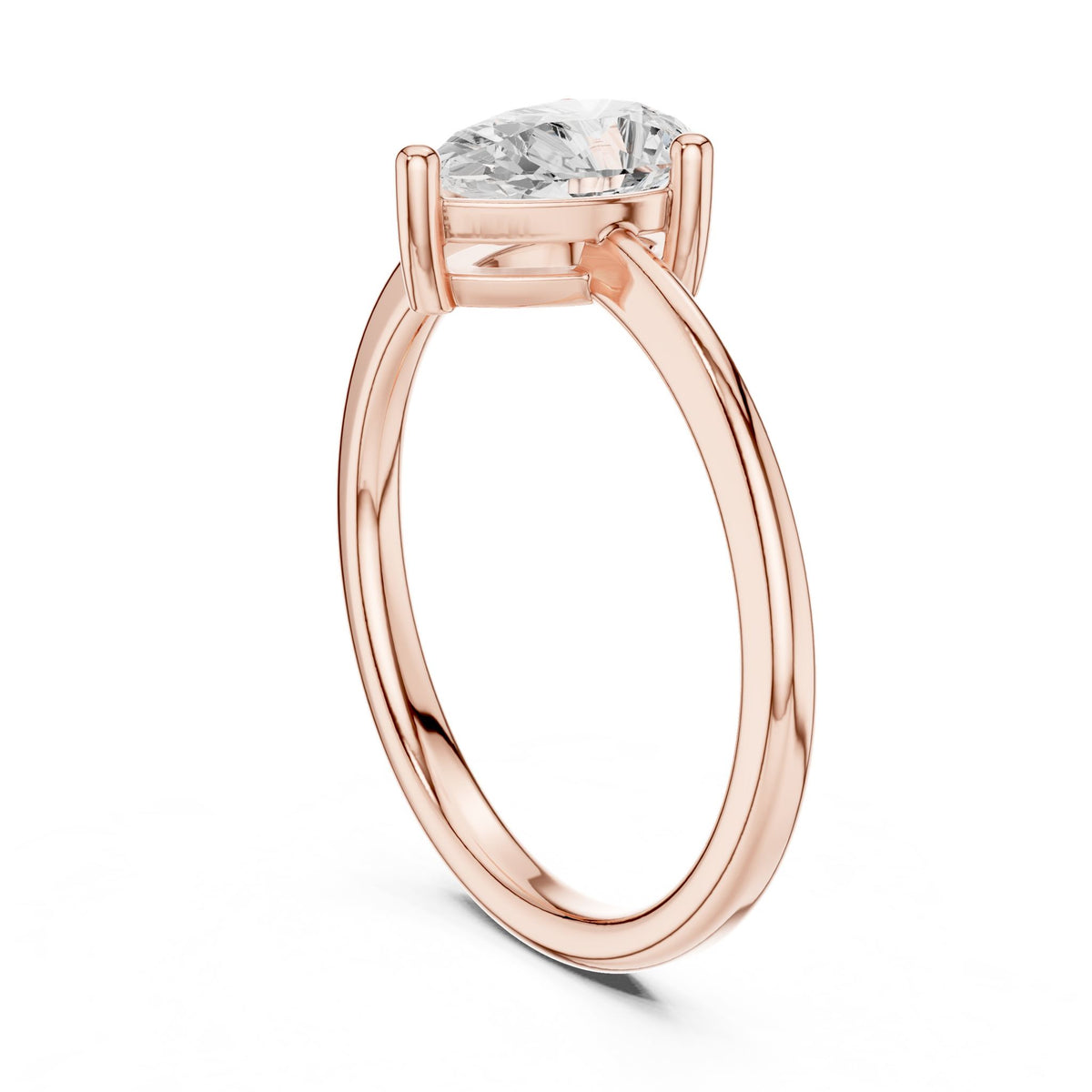 Pear Solitaire Lab Grown Diamond Engagement Ring
