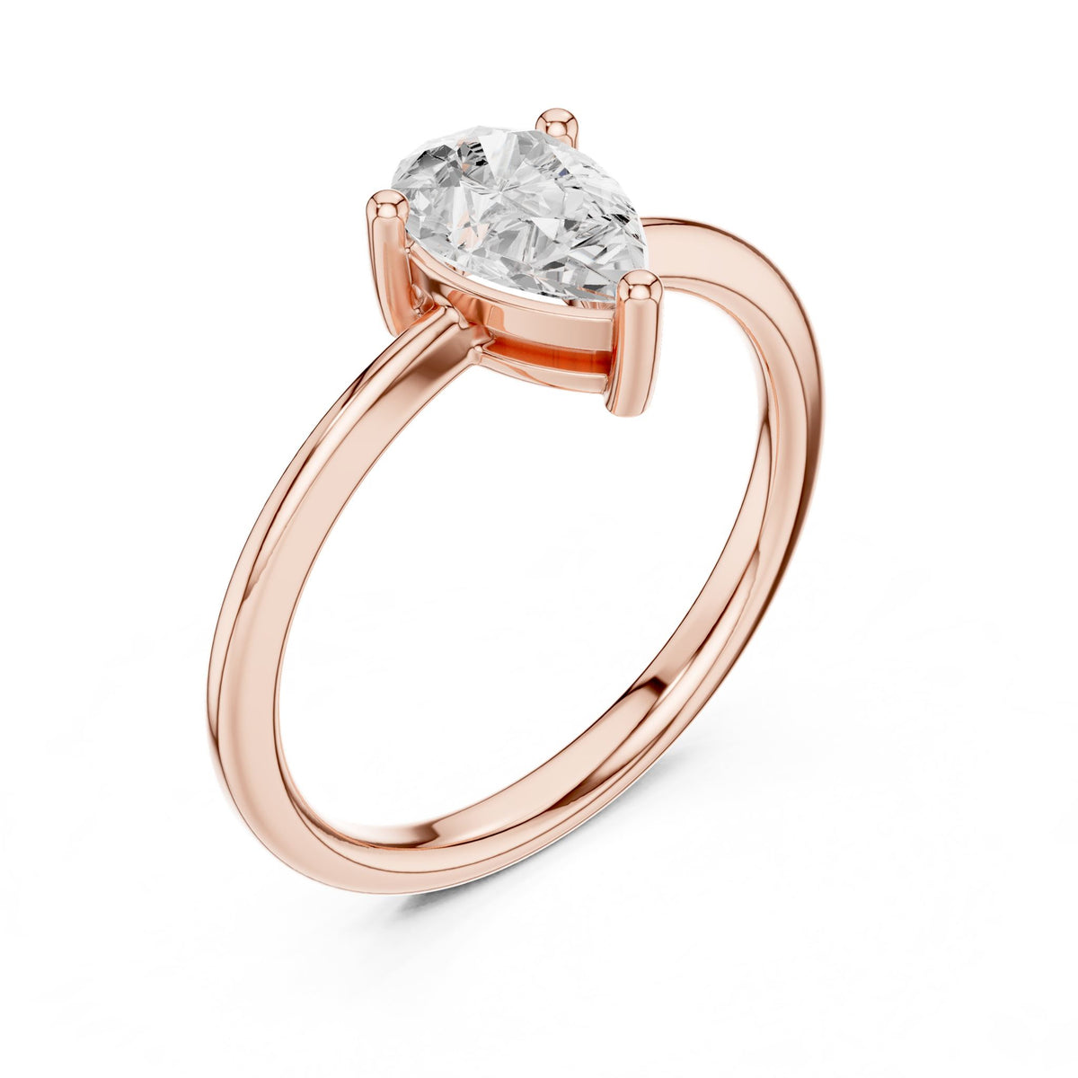 Pear Solitaire Lab Grown Diamond Engagement Ring