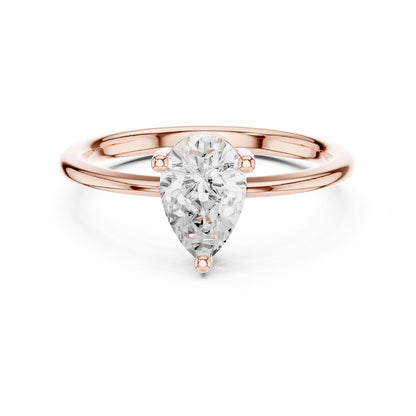 Pear Solitaire Lab Grown Diamond Engagement Ring