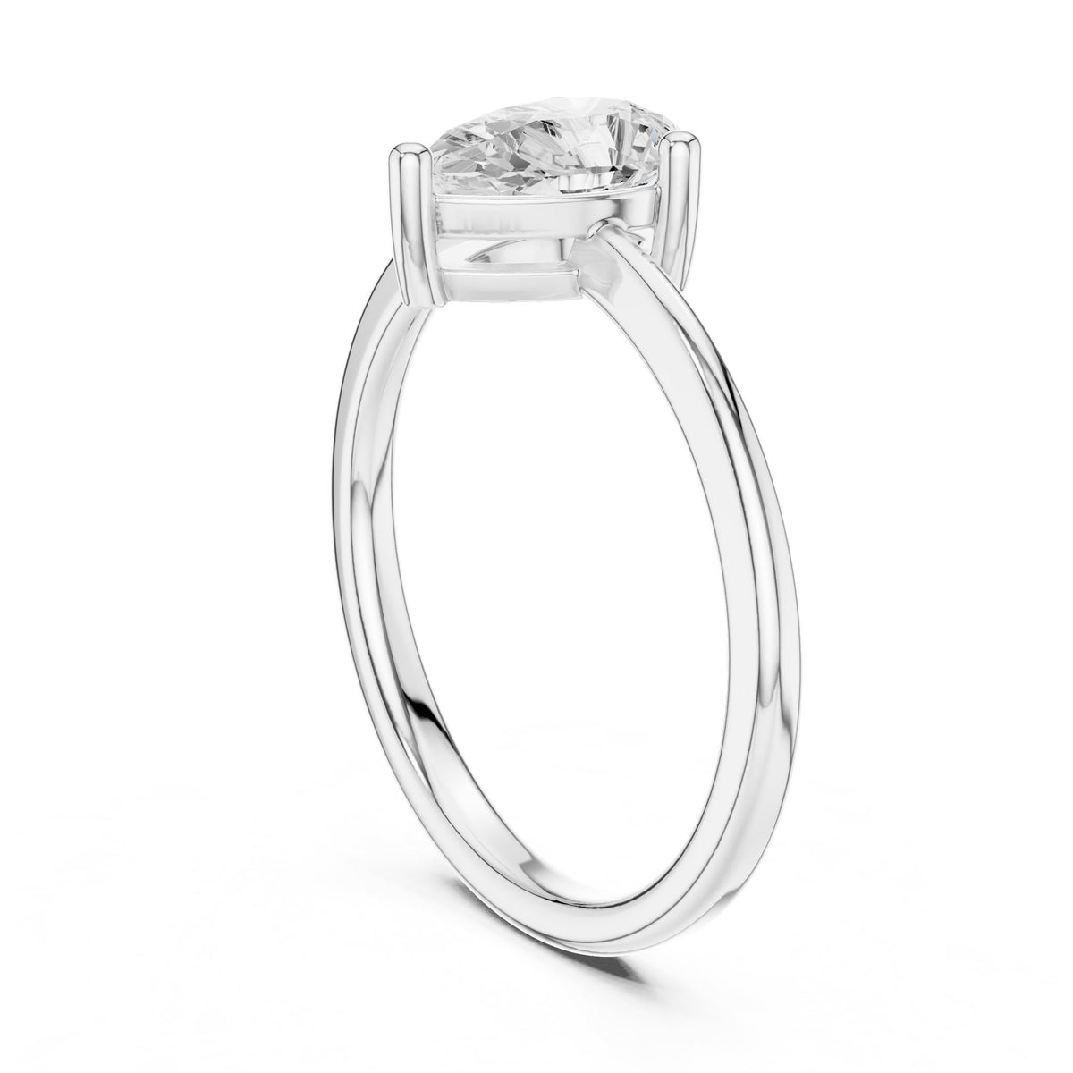 Pear Solitaire Lab Grown Diamond Engagement Ring