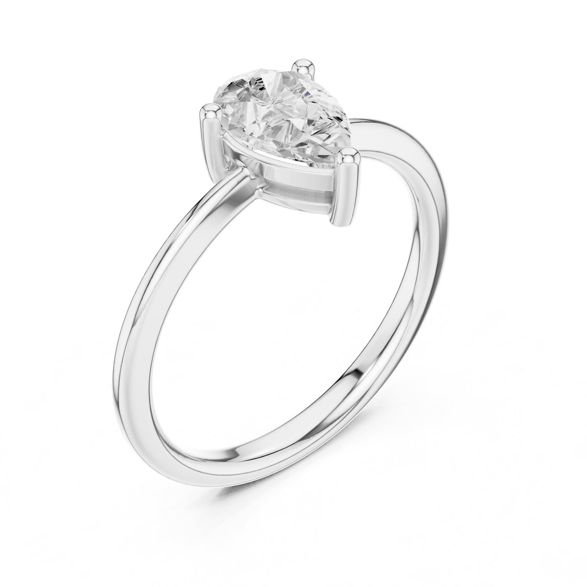 Pear Solitaire Lab Grown Diamond Engagement Ring