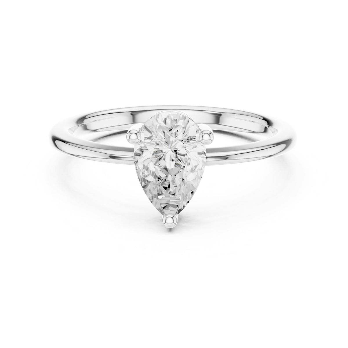 Pear Solitaire Lab Grown Diamond Engagement Ring