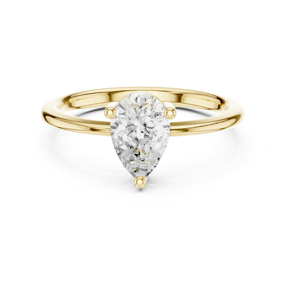 Pear Solitaire Lab Grown Diamond Engagement Ring