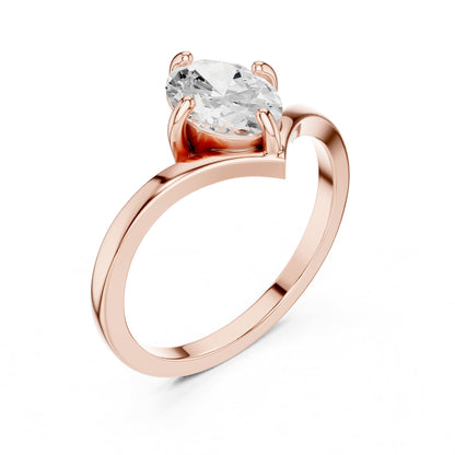 Pear Solitaire Lab Grown Diamond Engagement Ring