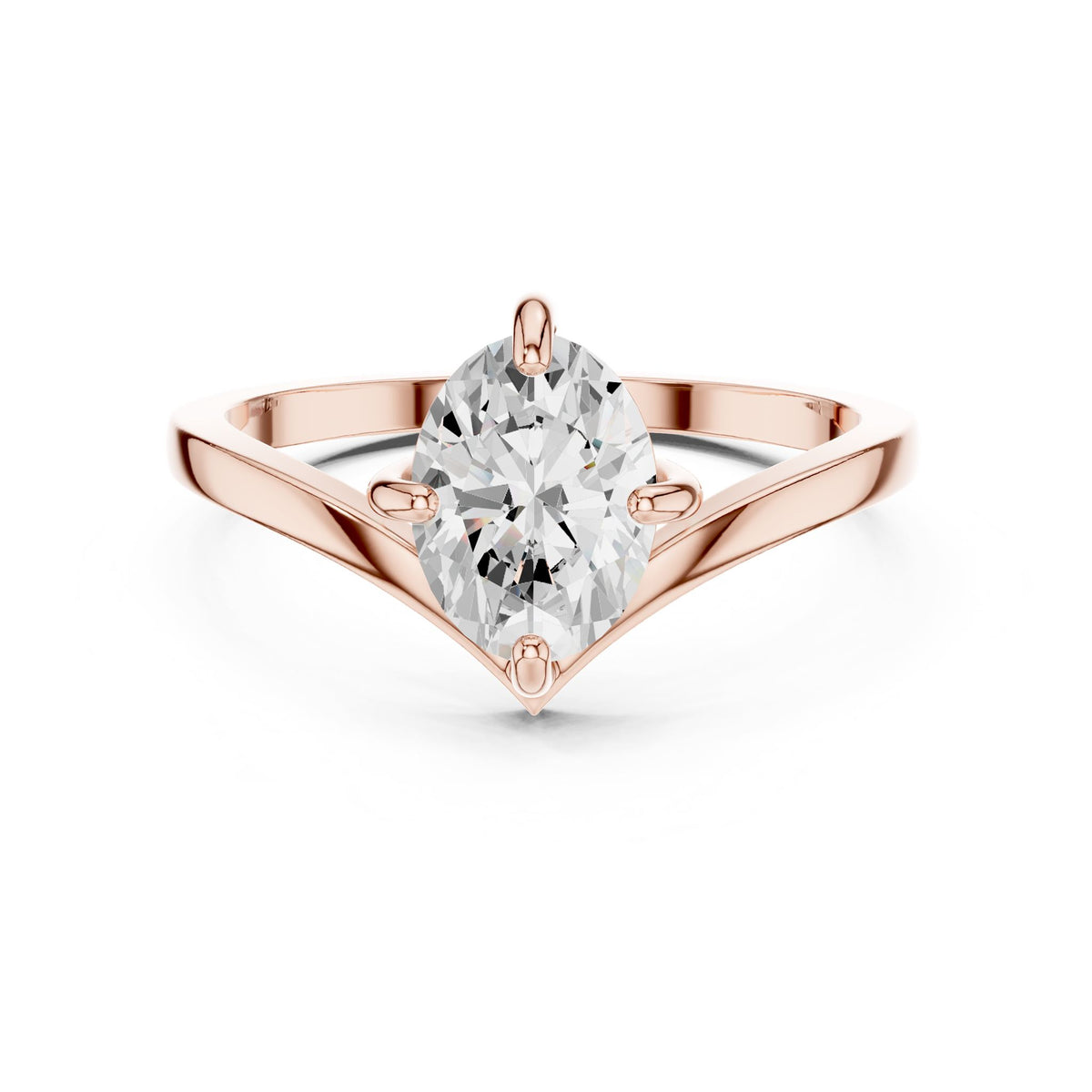 Pear Solitaire Lab Grown Diamond Engagement Ring