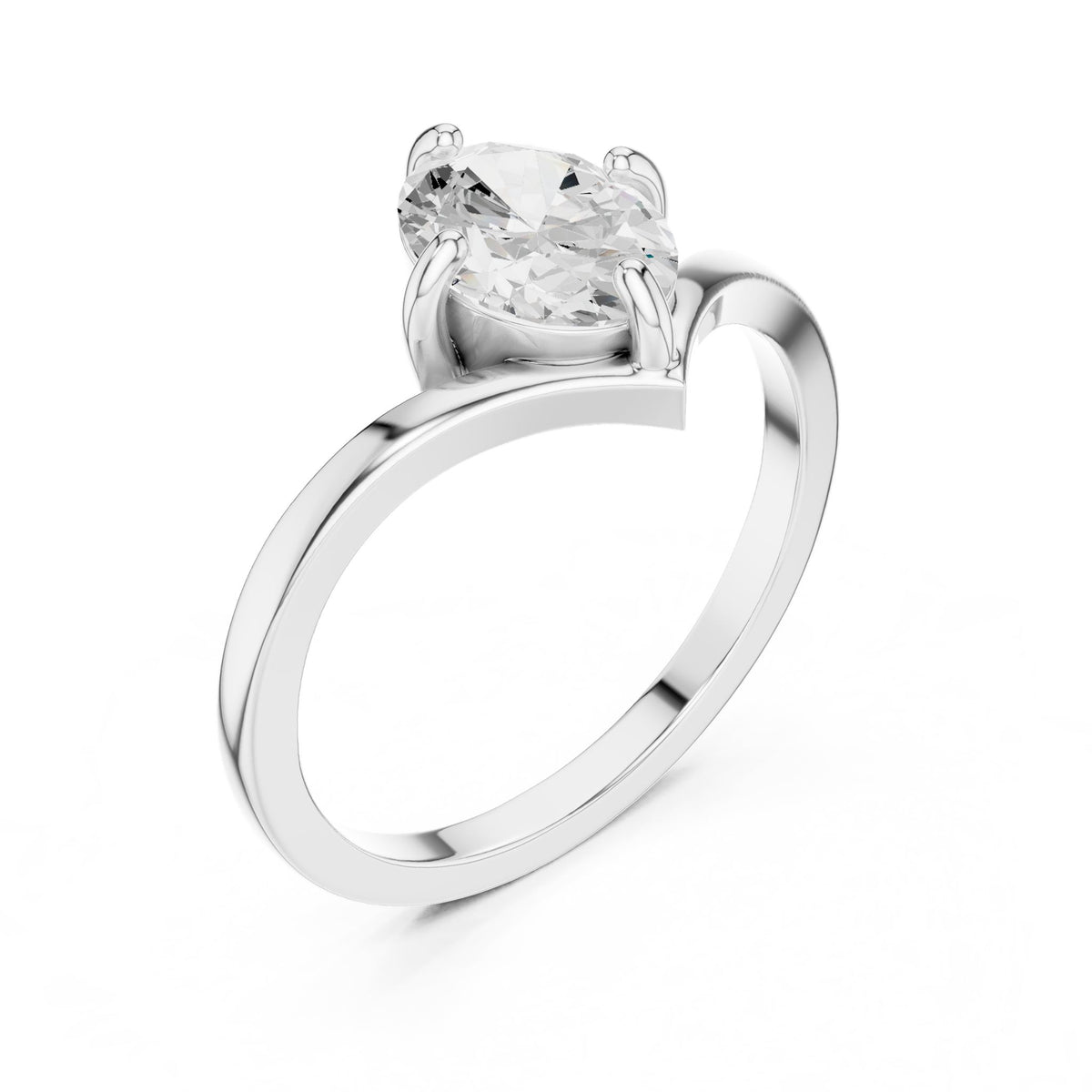 Pear Solitaire Lab Grown Diamond Engagement Ring