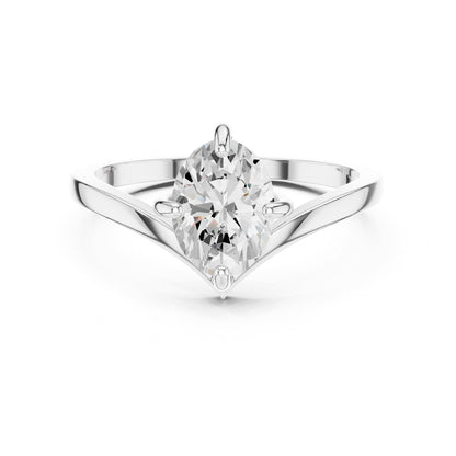 Pear Solitaire Lab Grown Diamond Engagement Ring