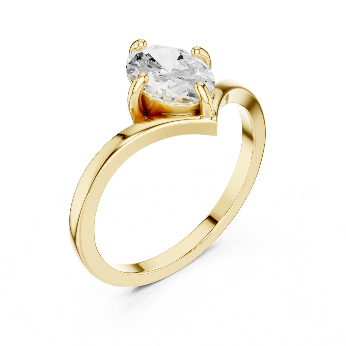 Pear Solitaire Lab Grown Diamond Engagement Ring