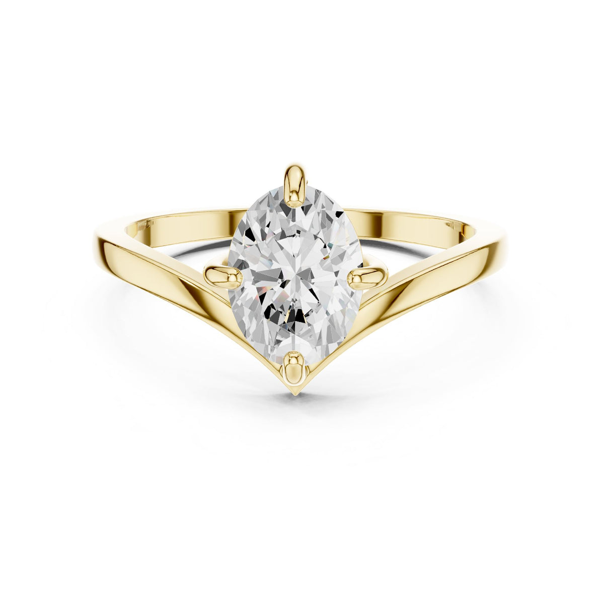 Pear Solitaire Lab Grown Diamond Engagement Ring