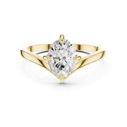 Pear Solitaire Lab Grown Diamond Engagement Ring