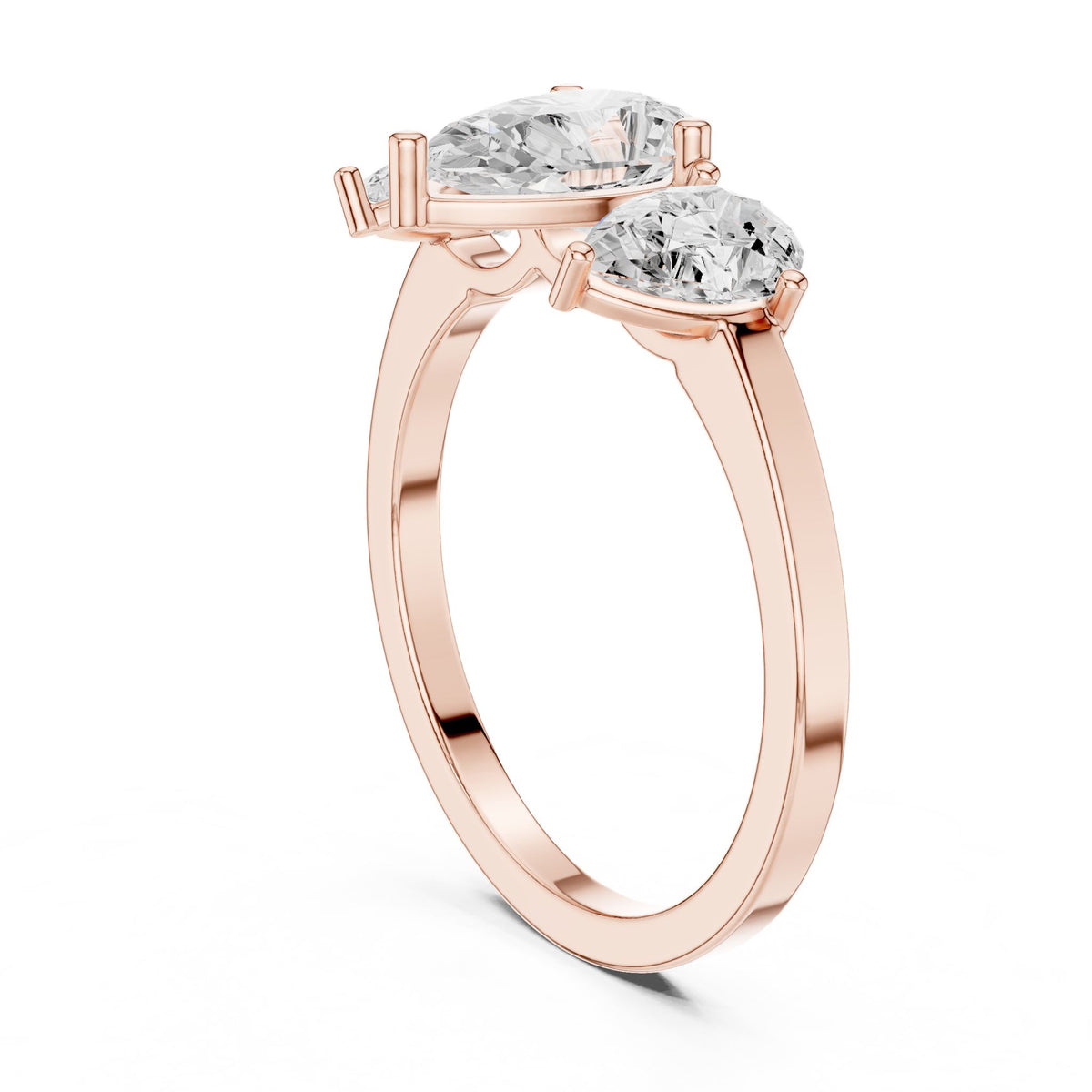 Pear Three Stone Lab Grown Diamond Engagement Ring
