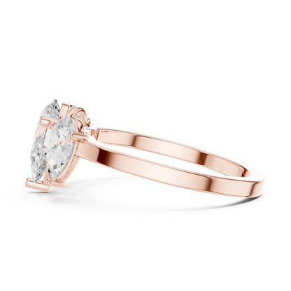 Pear Three Stone Lab Grown Diamond Engagement Ring