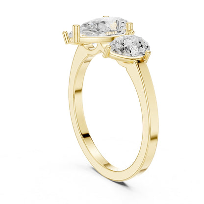 Pear Three Stone Lab Grown Diamond Engagement Ring